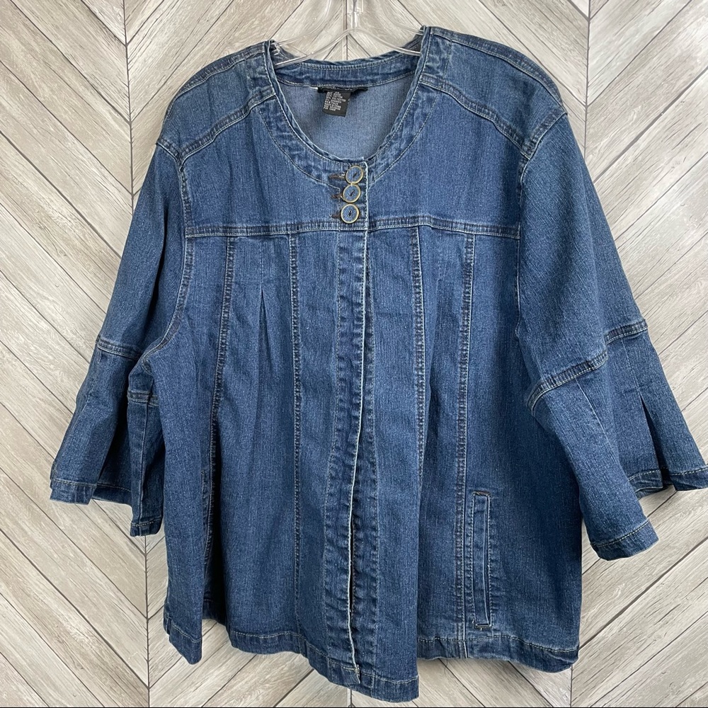 Three button denim jacket 2x